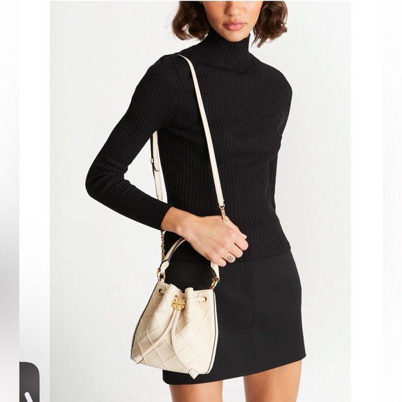 Tory Burch Mini Fleming soft bucket bag New Cream - Picture 6 of 17